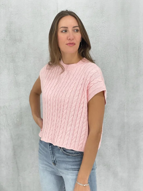 Late Escape Sweater Top - Blush