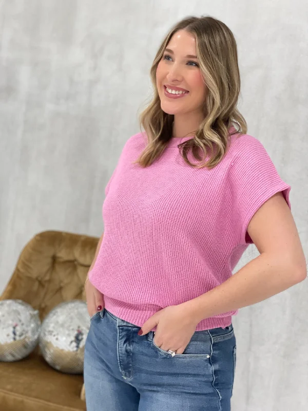 The Best Of Short Sleeve Sweaters - Candy Pink