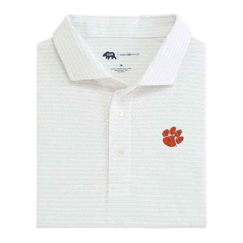 Pairing Stripe Clemson Performance Pique Polo