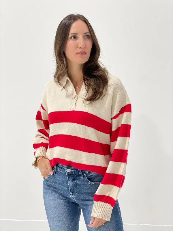 Full Of Cheer Striped Sweater - Red *CM