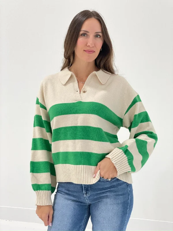 Full Of Cheer Striped Sweater - Green *CM