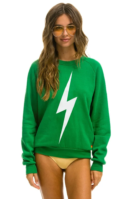 BOLT CREW SWEATSHIRT - KELLY GREEN // WHITE