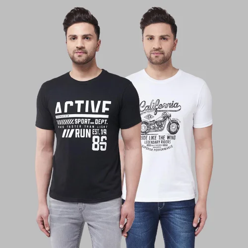 Black/White3 Casual T shirt Combo Set