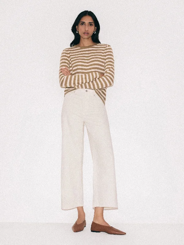 Tyne Wide Leg Cropped Jean | Ecru