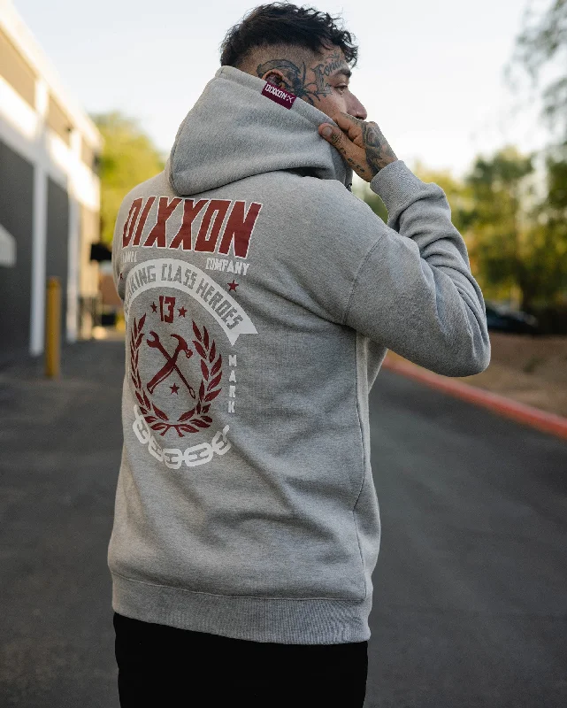 Maroon Weld Zip Up Hoodie - Heathered Gray