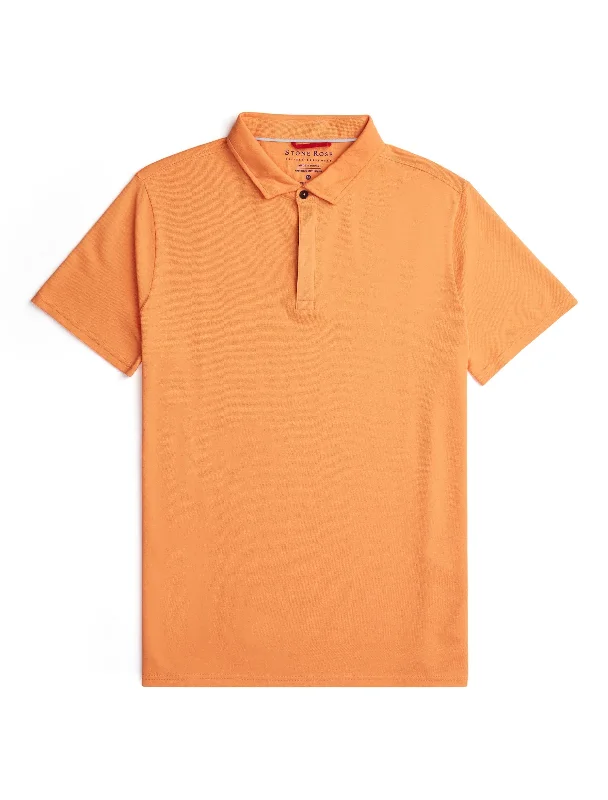 Papaya Solid Short Sleeve Polo