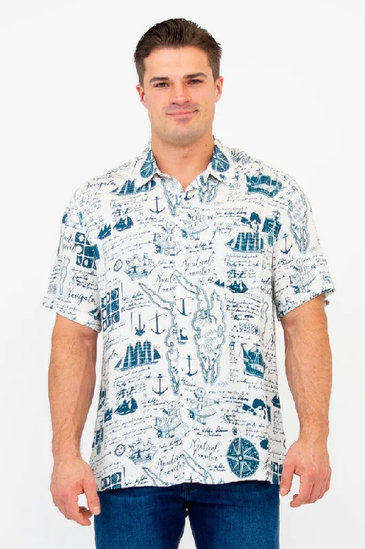 Dino Shirt, Nautical, Woven Bamboo