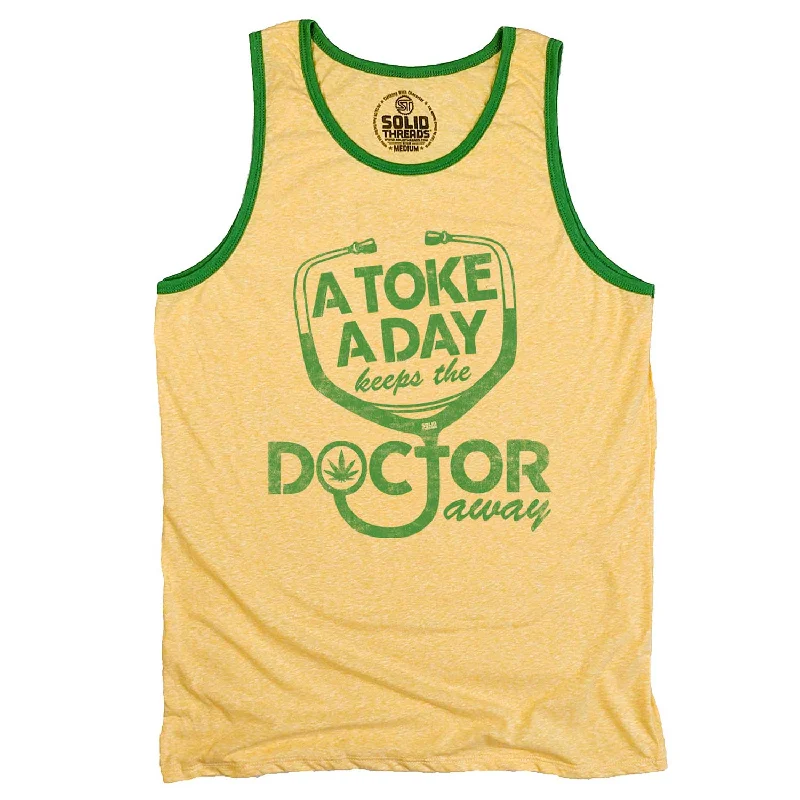 A Toke A Day Keeps The Doctor Away Ringer Tank Top