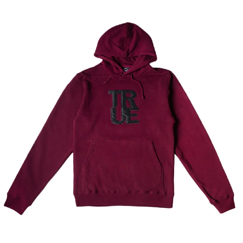 Mens True Logo Hoodie Maroon/Black