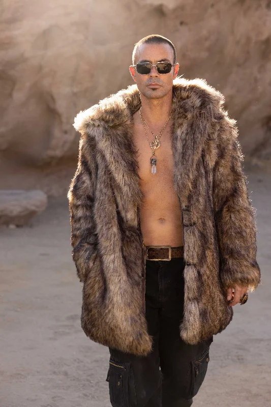 Men's Short Desert Warrior Coat in "Mountain Coyote"