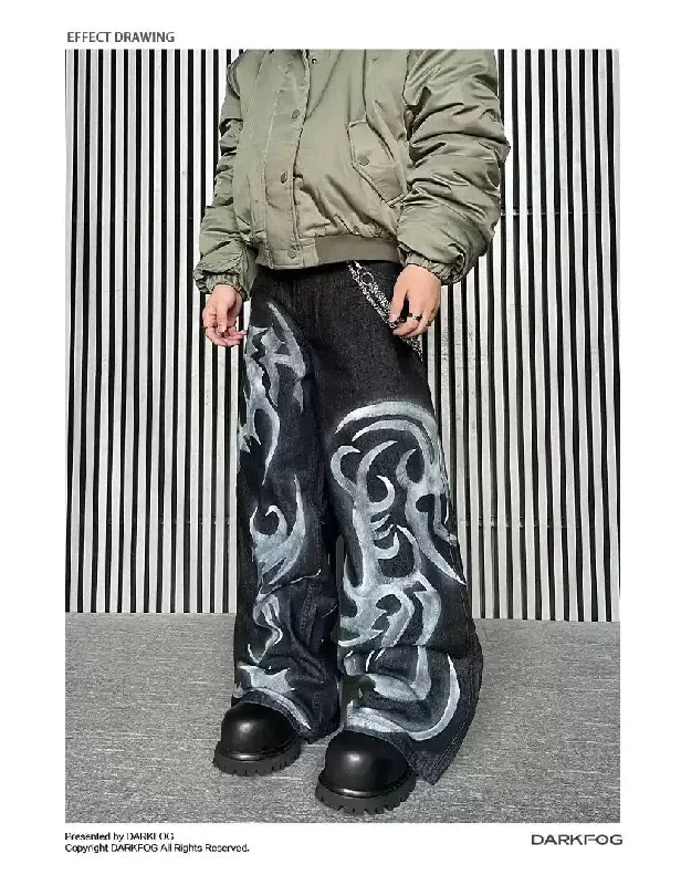 Blade Graffiti Loose Fit Jeans