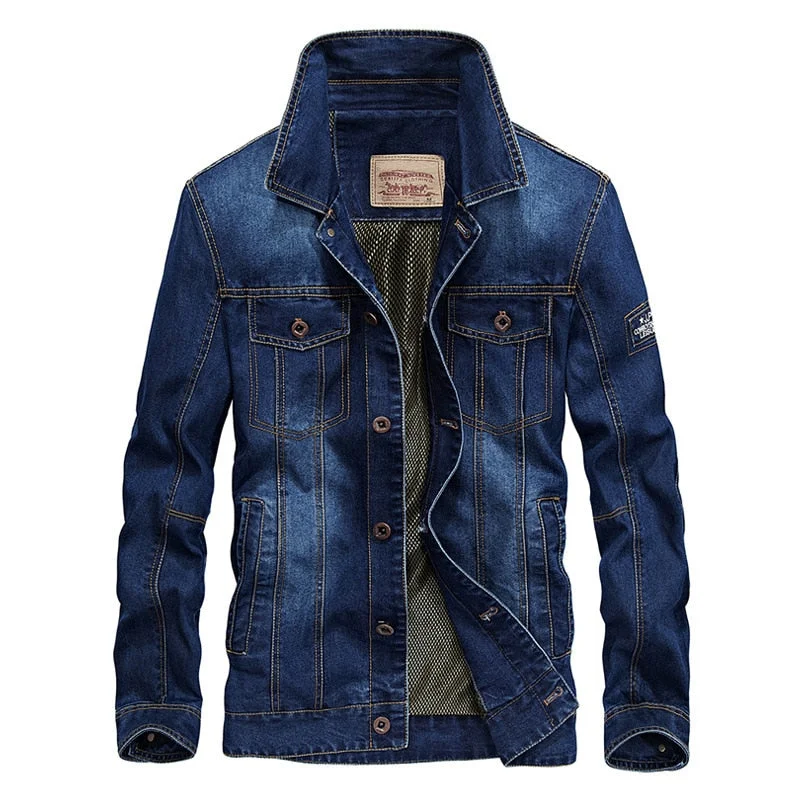 New style 2018 men's casual coat blue Denim Trench high quality Plus Size men's clothing M-4XL