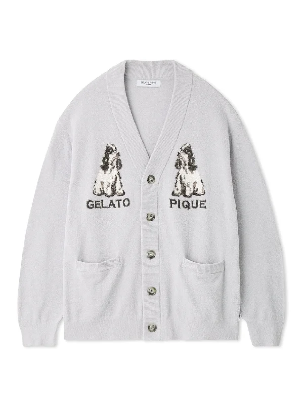 MEN'S Air Moco Dog Jacquard Button Up Cardigan