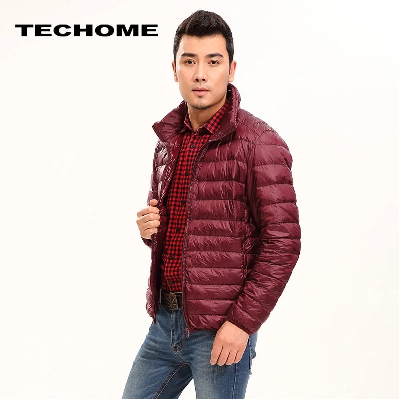 Brand Clothing Men Autumn Winter Duck Down Jacket Men Solid Breathable Jackets Men Outdoors Coats Parka chaqueta hombre Size 3XL