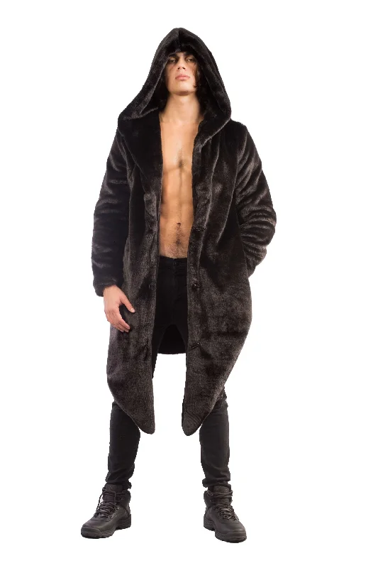 Men's Desert Warrior Coat in "Black Jaguar" Chinchilla