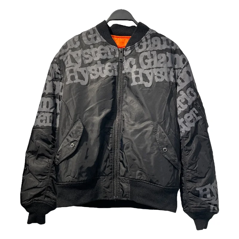 HYSTERIC GLAMOUR/Flight Jkt/XL/Black/Nylon/02213AB01