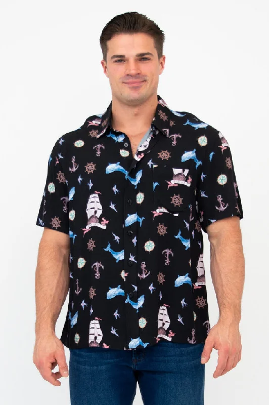 Dino Shirt, Sailor, Woven Bamboo