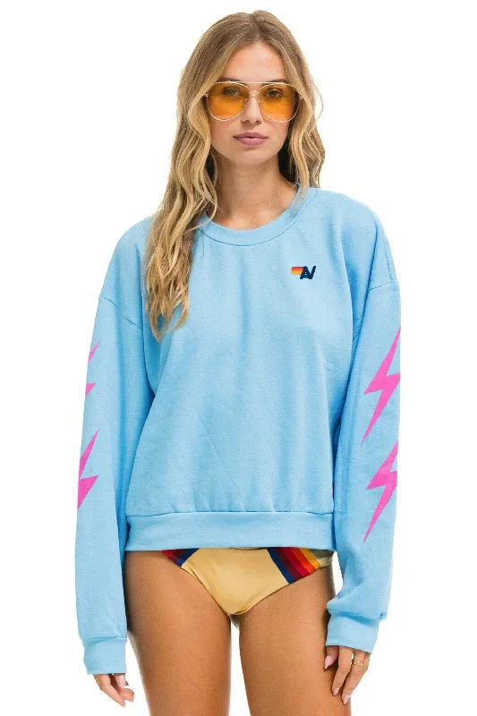 BOLT 4 RELAXED CREW SWEATSHIRT - SKY // NEON PINK