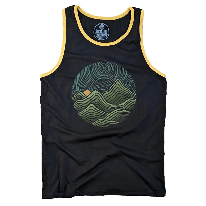 Swirly Mountains Ringer Tank Top | Design by Dylan Fant