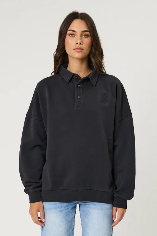 LEO JUMPER - WASHED BLACK