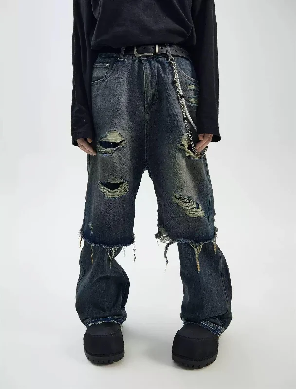 Distressed Ripped Hole Jeans