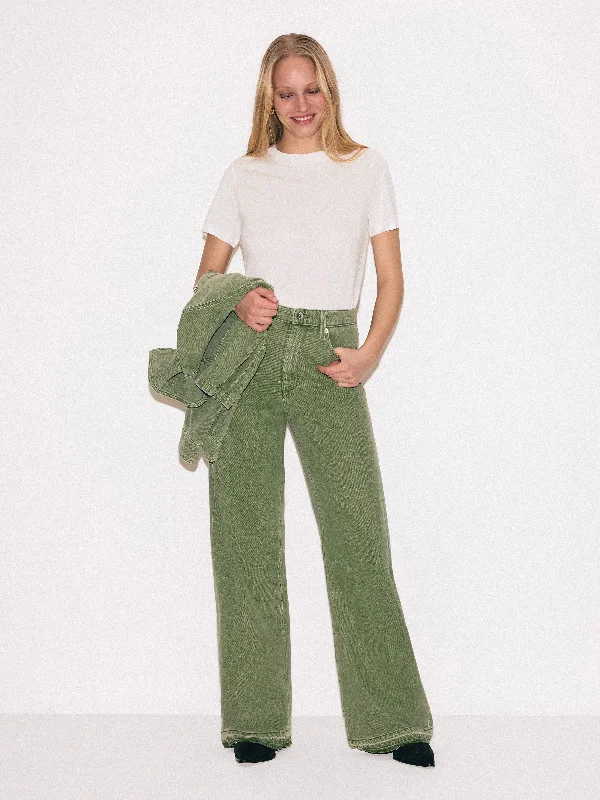 Finn Wide Leg Jean | Washed Green