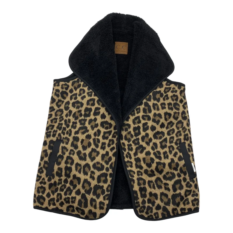 Vest Faux Fur & Sherpa By C And C In Animal Print, Size:Xs