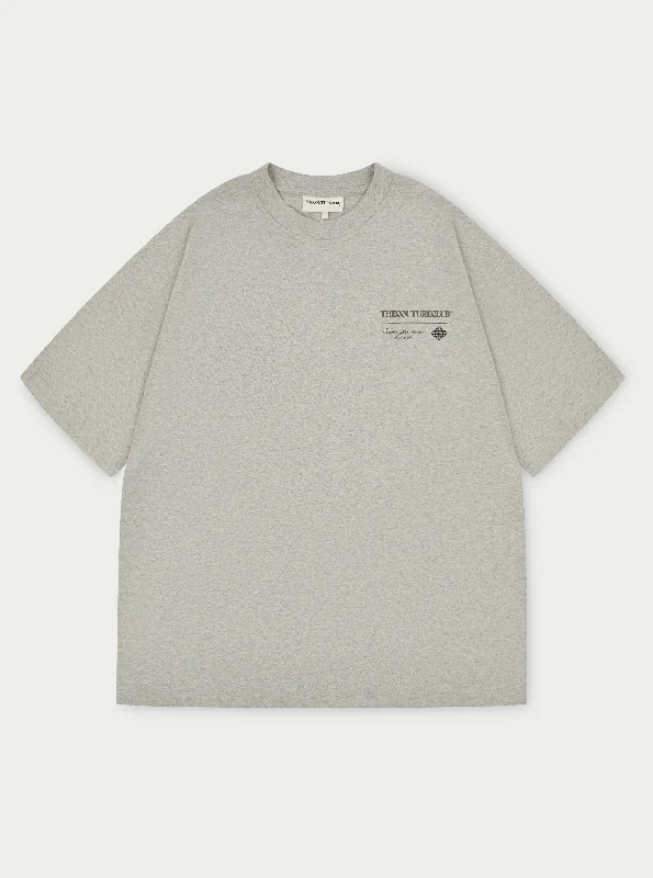 SCRIPT MULTI GRAPHIC T-SHIRT - GREY MARL