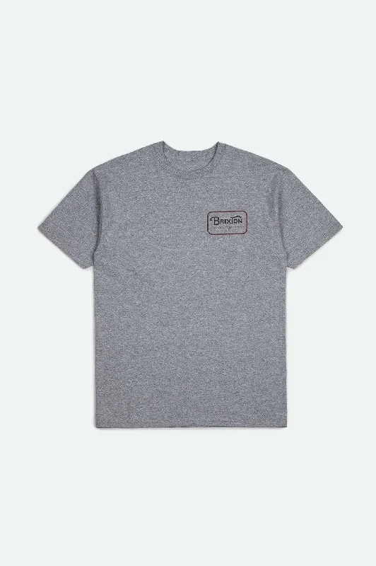 Grade S/S Standard T-Shirt - Heather Grey/Washed Black/Red