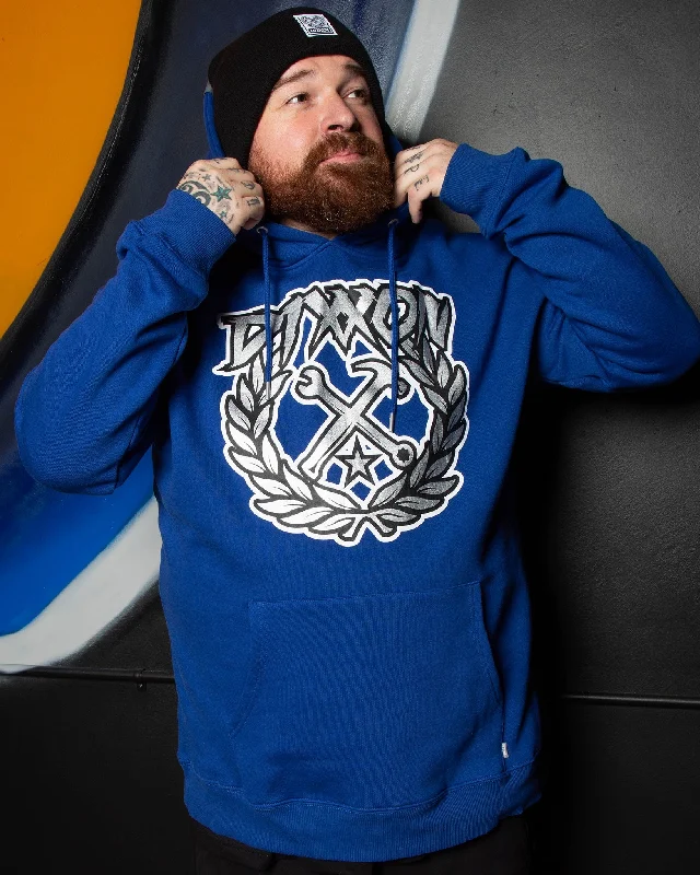 Party Crest Pullover Hoodie - Blue & Silver