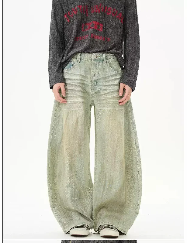 Mud Washed Loose Scimitar Jeans