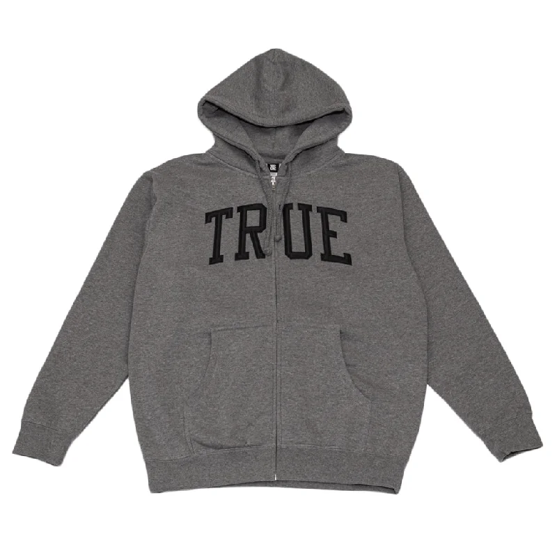 Men's True Arched Zip Hoodie Grey/Black