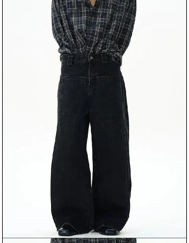 Symmetric Pocket Wide Jeans