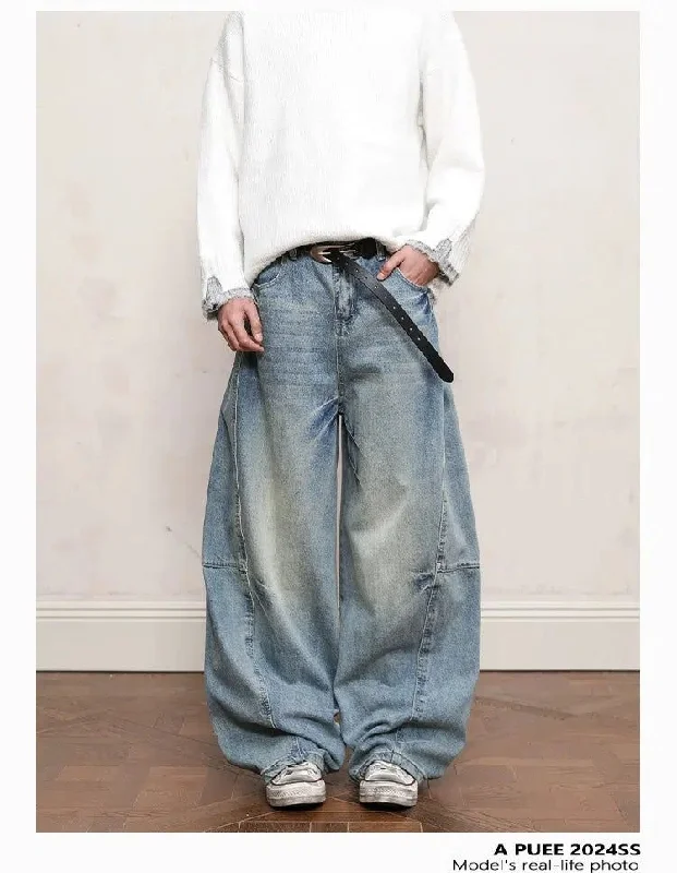 Faded Seam Baggy Fit Jeans