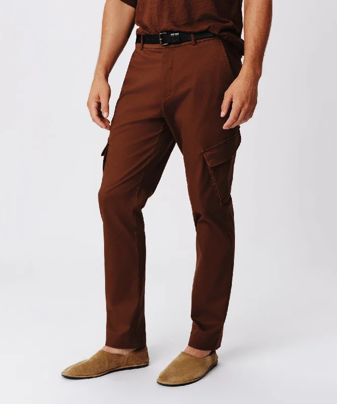 Cotton Twill Cargo Pant - Pecan Brown