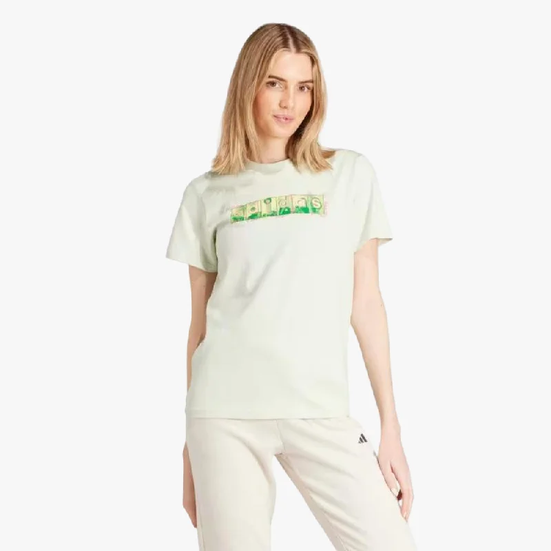 Adidas Womens Doodle Short Sleeve Tee Linen Green