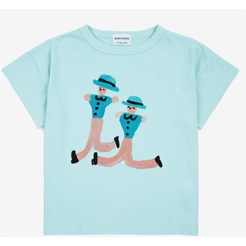 Bobo Choses Dancing Giants T-Shirt Light Blue