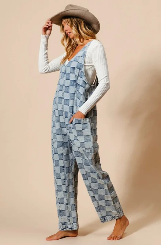 Checker Denim Overall