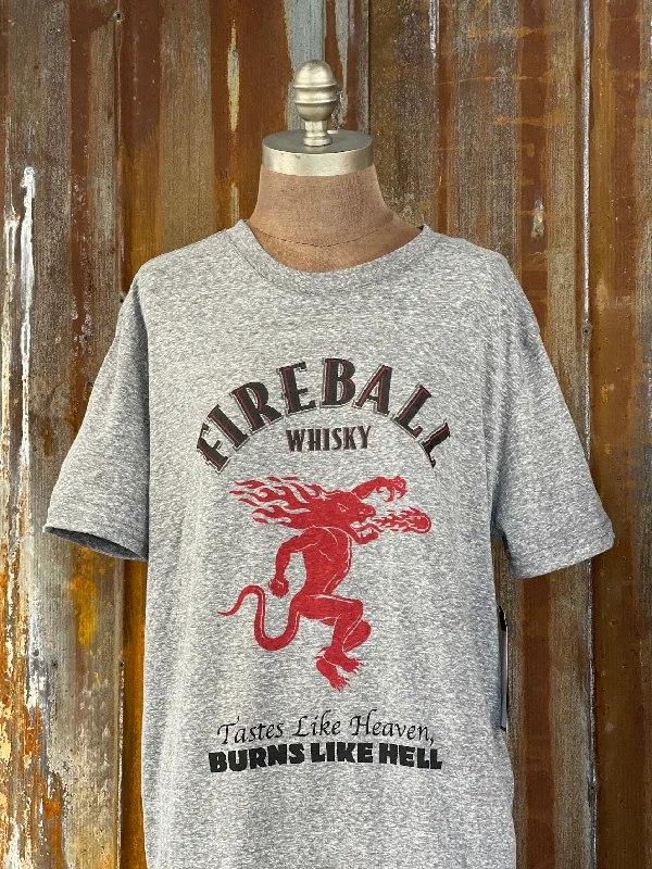 Fireball Label Tee- Heather Grey CLEARANCE