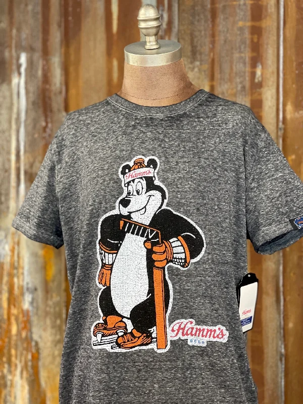 Hamm's Beer Hockey Bear LUXE Tee - Charcoal Grey