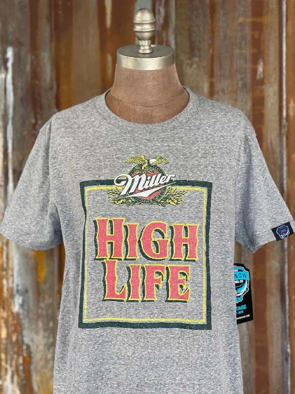 Miller High Life Logo Tee- Heather Grey