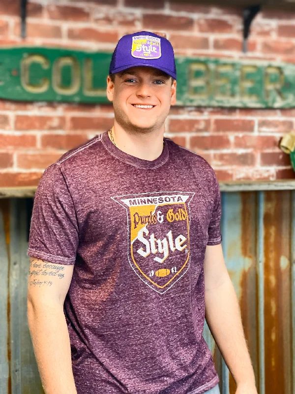 Old Style LUXE Tee- Plum CLEARANCE