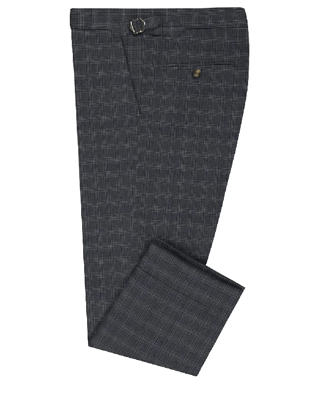 VBC Dark Grey Checks Twill Pant